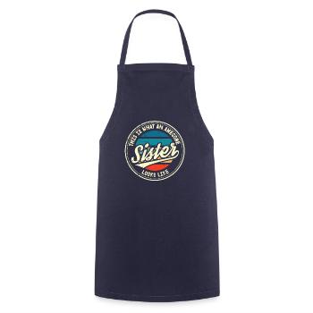 Best Sister Sister Heart Retro Sis Gift - Cooking Apron - navy - Front - AI Model Male 185 dark (185cm)