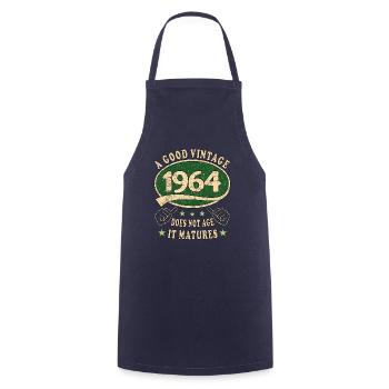 60e anniversaire 1964 des années 60 bon Vintage - Tablier de cuisine - marine - Devant - AI Model Male 185 dark (185cm)