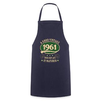 62ème Anniversaire 1961 '62 Bon Millésime - Tablier de cuisine - marine - Devant - AI Model Male 185 dark (185cm)