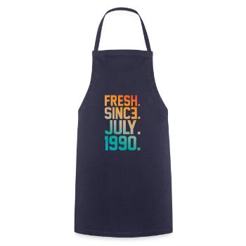 Juillet 1990 Anniversaire - Tablier de cuisine - marine - Devant - AI Model Male 185 dark (185cm)