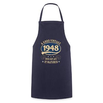 75e anniversaire 1948 75 Bon millésime - Tablier de cuisine - marine - Devant - AI Model Male 185 dark (185cm)