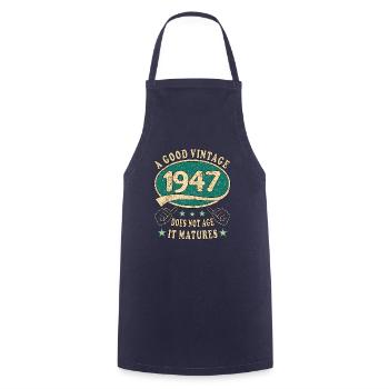 76ème Anniversaire 1947 '76 Bon Millésime - Tablier de cuisine - marine - Devant - AI Model Male 185 dark (185cm)