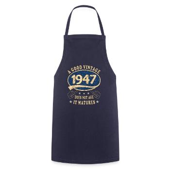 76ème Anniversaire 1947 '76 Bon Millésime - Tablier de cuisine - marine - Devant - AI Model Male 185 dark (185cm)