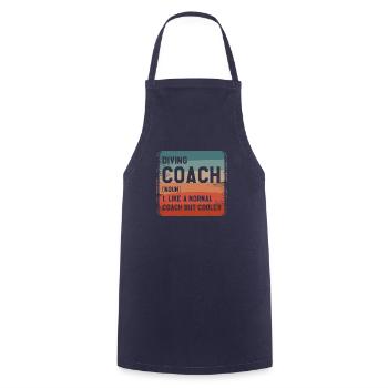 Tauchcoach wie ein normaler Coach, aber cooler - Kochschürze - Navy - Vorne - AI Model Male 185 dark (185cm)