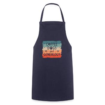 Coffee Dogs And Genealogy Genealogist Genealogists - Cooking Apron - navy - Front - AI Model Male 185 dark (185cm)