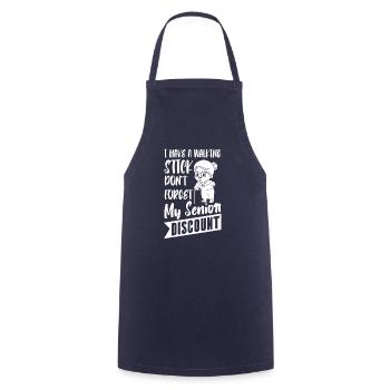 Pensioner Pension Dont Forget My Senior Discount - Cooking Apron - navy - Front - AI Model Male 185 dark (185cm)