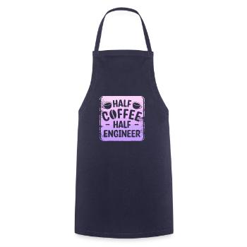 Half Coffee Half Engineer Engineering - Cooking Apron - navy - Front - AI Model Male 185 dark (185cm)