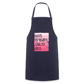 Wife Grandma Quilter Hero Quilting Seamstress - Cooking Apron - navy - Front - AI Model Male 185 dark (185cm)