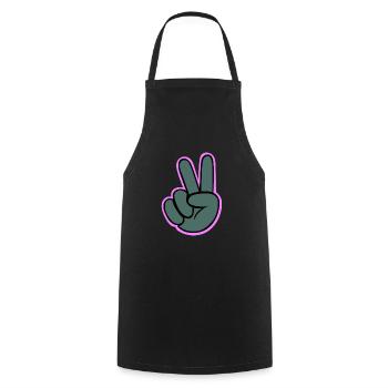 Victory Hand - Cooking Apron - black - Front - AI Model Male 185 dark (185cm)