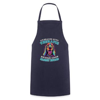 Ich brauche keine Therapie Basset Hound - Kochschürze - Navy - Vorne - AI Model Male 185 dark (185cm)