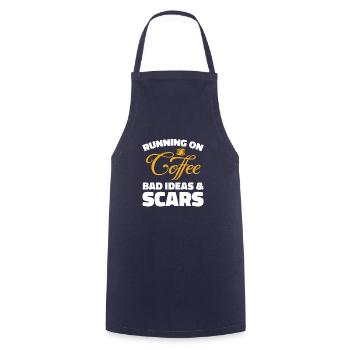 Schwarzer Humor Kaffee Running On Coffee - Kochschürze - Navy - Vorne - AI Model Male 185 dark (185cm)