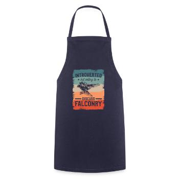 Introverted But Willing To Discuss Falconry - Cooking Apron - navy - Front - AI Model Male 185 dark (185cm)