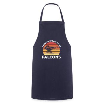 Retro leicht abgelenkt von Falknerei Falknerei - Kochschürze - Navy - Vorne - AI Model Male 185 dark (185cm)