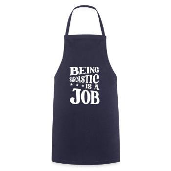 Black humor sarcasm - Cooking Apron - navy - Front - AI Model Male 185 dark (185cm)