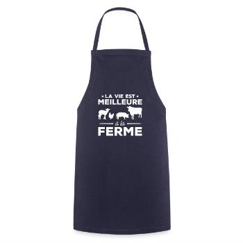 La Vie Est Meilleure À La Ferme Agriculteur - Tablier de cuisine - marine - Devant - AI Model Male 185 dark (185cm)