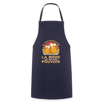 Je Fais Disparaître La Bière C'est Mon - Tablier de cuisine - marine - Devant - AI Model Male 185 dark (185cm)
