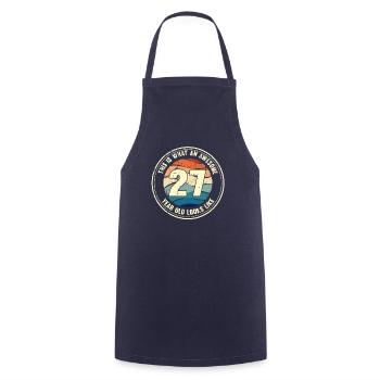 27. Geburtstag so sieht man mit 27 Retro Geschenk - Kochschürze - Navy - Vorne - AI Model Male 185 dark (185cm)