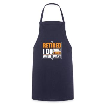 Pensioner Pension Funny - Cooking Apron - navy - Front - AI Model Male 185 dark (185cm)