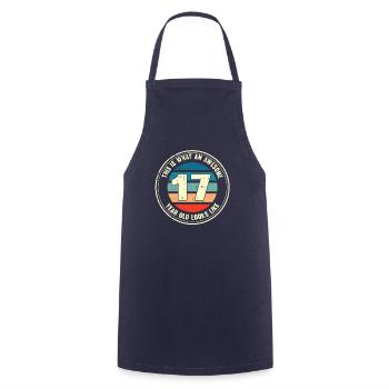 17. Geburtstag so sieht man mit 17 Retro Geschenk - Kochschürze - Navy - Vorne - AI Model Male 185 dark (185cm)