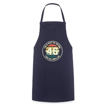 46. Geburtstag so sieht man mit 46 Retro Geschenk - Kochschürze - Navy - Vorne - AI Model Male 185 dark (185cm)