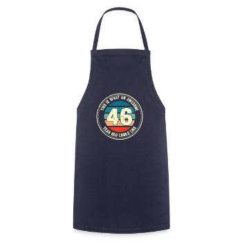 46. Geburtstag so sieht man mit 46 Retro Geschenk - Kochschürze - Navy - Vorne - AI Model Male 185 dark (185cm)