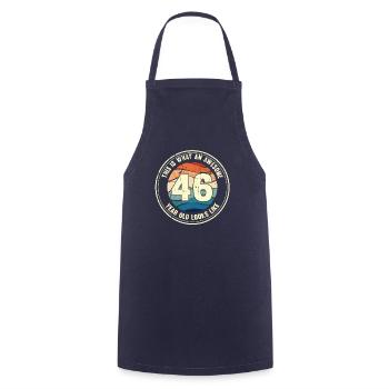46. Geburtstag so sieht man mit 46 Retro Geschenk - Kochschürze - Navy - Vorne - AI Model Male 185 dark (185cm)