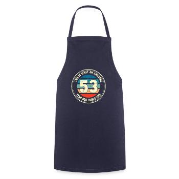 53ème anniversaire pour que vous voyiez avec 53 cadeau rétro - Tablier de cuisine - marine - Devant - AI Model Male 185 dark (185cm)