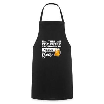 Ce programmeur informatique a besoin de programmation de bière - Tablier de cuisine - noir - Devant - AI Model Male 185 dark (185cm)