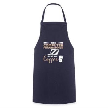 Ce programmeur informatique fonctionne sur Coffee - Tablier de cuisine - marine - Devant - AI Model Male 185 dark (185cm)