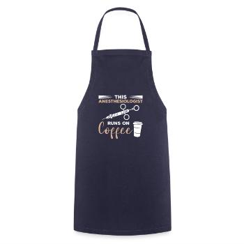 Cet anesthésiste fonctionne au café - Tablier de cuisine - marine - Devant - AI Model Male 185 dark (185cm)