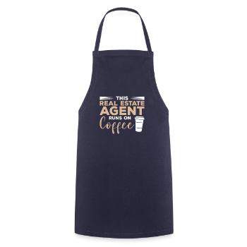 This Real Estate Agent Runs On Coffee Broker - Cooking Apron - navy - Front - AI Model Male 185 dark (185cm)