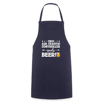 This Air Traffic Controller Needs Beer - Cooking Apron - navy - Front - AI Model Male 185 dark (185cm)