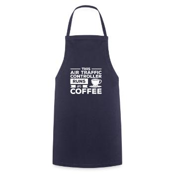 Ce contrôleur de la circulation aérienne fonctionne sur le café - Tablier de cuisine - marine - Devant - AI Model Male 185 dark (185cm)