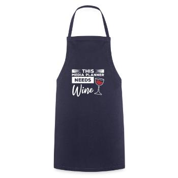 Ce planificateur média a besoin de marketing du vin - Tablier de cuisine - marine - Devant - AI Model Male 185 dark (185cm)