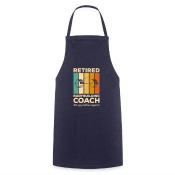 Bodybuilding-Coach im Ruhestand nicht mehr mein Problem - Kochschürze - Navy - Vorne - AI Model Male 185 dark (185cm)