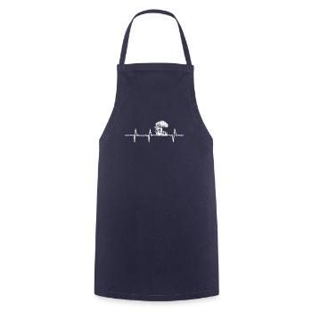 Mushroom Heartbeat Porcini Mushroom Toadstool Gift - Cooking Apron - navy - Front - AI Model Male 185 dark (185cm)