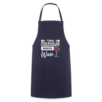 This Molecular Evolutionist Needs Wine Evolution - Cooking Apron - navy - Front - AI Model Male 185 dark (185cm)