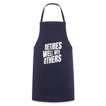 Pensioner pension - Cooking Apron - navy - Front - AI Model Male 185 dark (185cm)