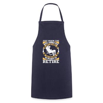 Pensioner Pension Funny - Cooking Apron - navy - Front - AI Model Male 185 dark (185cm)
