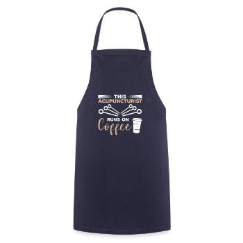 This Acupuncturist Runs On Coffee Acupuncture - Cooking Apron - navy - Front - AI Model Male 185 dark (185cm)