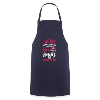 Tatting Turning String Into Intricate Lace And - Cooking Apron - navy - Front - AI Model Male 185 dark (185cm)