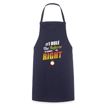 #1 Rule: The referee is always right: - Cooking Apron - navy - Front - AI Model Male 185 dark (185cm)