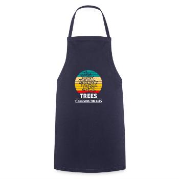 Trees that save the bees Ecology - Cooking Apron - navy - Front - AI Model Male 185 dark (185cm)
