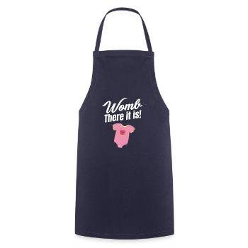 Womb, there it is! Funny midwife - Cooking Apron - navy - Front - AI Model Male 185 dark (185cm)