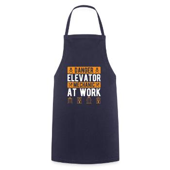 Funny Elevator Inspector Danger Elevator Mechanic - Cooking Apron - navy - Front - AI Model Male 185 dark (185cm)