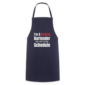 Je suis un barman à la retraite et j’adore - Tablier de cuisine - marine - Devant - AI Model Male 185 dark (185cm)