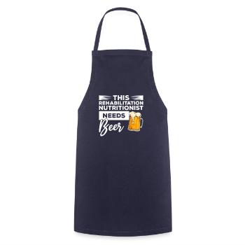 This Rehabilitation Nutritionist Needs Beer - Cooking Apron - navy - Front - AI Model Male 185 dark (185cm)