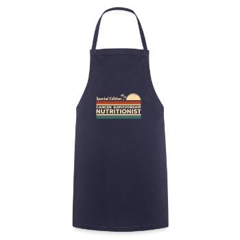 Vintage Cancer Survivorship Nutritionist - Cooking Apron - navy - Front - AI Model Male 185 dark (185cm)