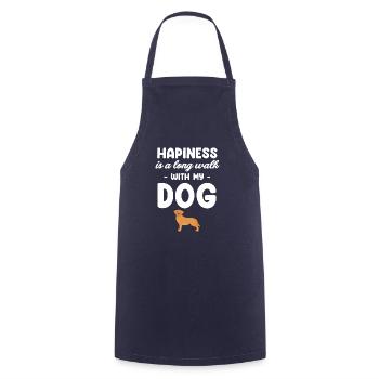 Happiness is a long walk with my dog - Cooking Apron - navy - Front - AI Model Male 185 dark (185cm)