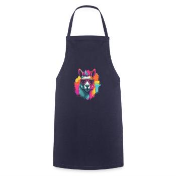 Lama Llama LGBT - Tablier de cuisine - marine - Devant - AI Model Male 185 dark (185cm)